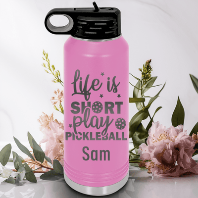Light Purple Pickleball Water Bottle With That Pickle Life Design