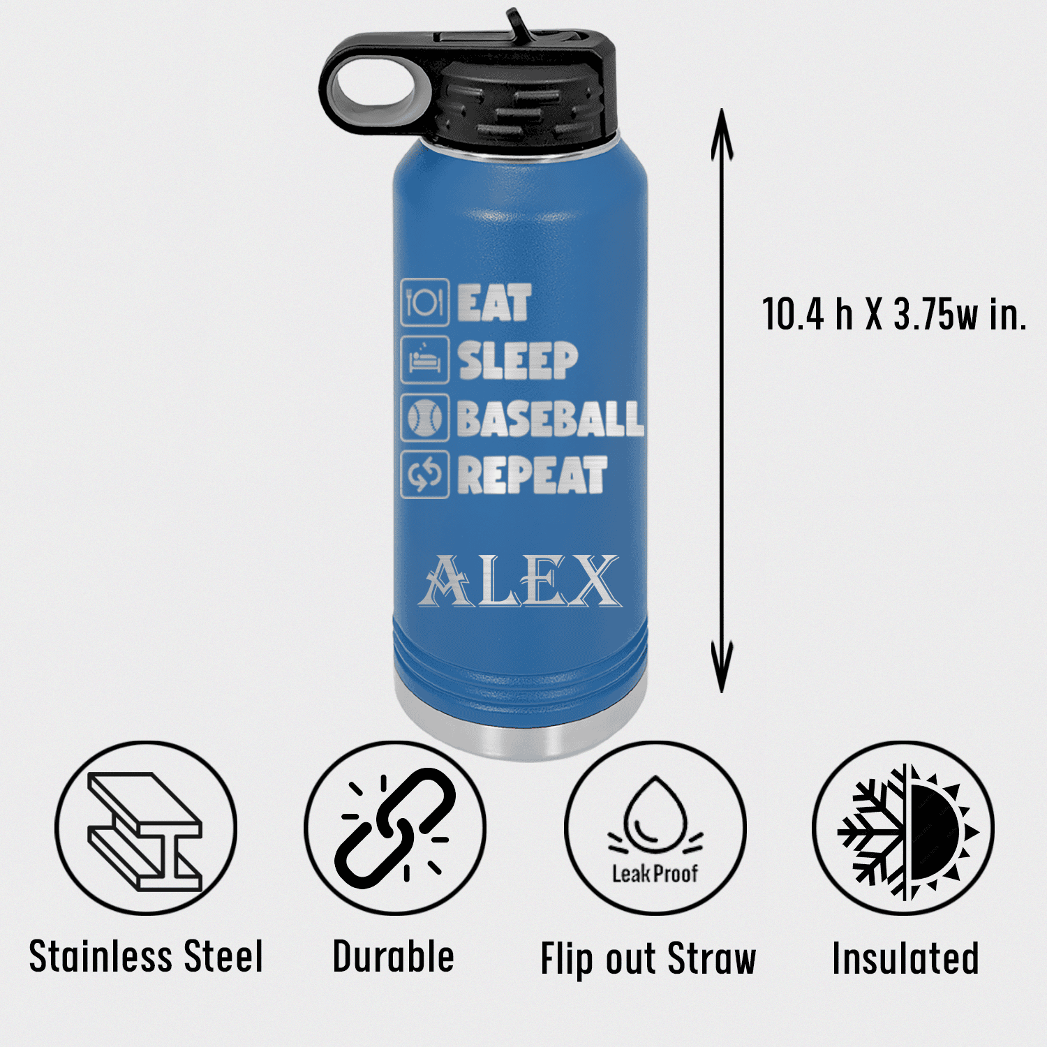 The Baseball Routine Water Bottle