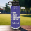 Purple Baseball Water Bottle With The Baseball Routine Design