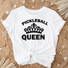 Womens White T Shirt with The-Pickleball-Queen design