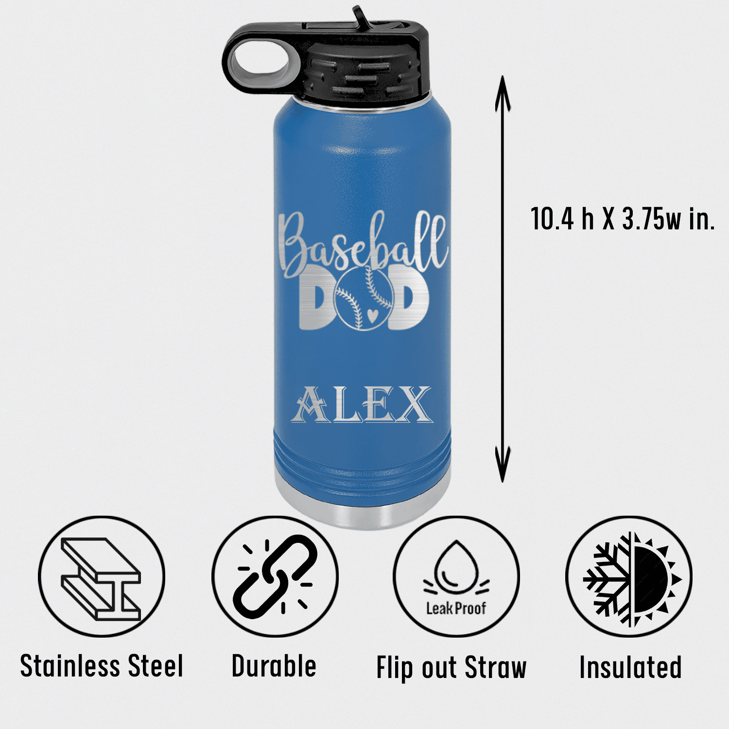Ultimate Baseball Father Water Bottle