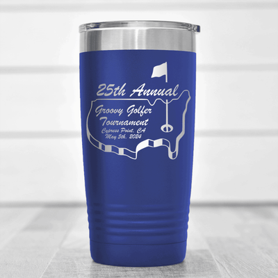 Blue Golf Tumbler With Ultimate Golfers Tournament Design