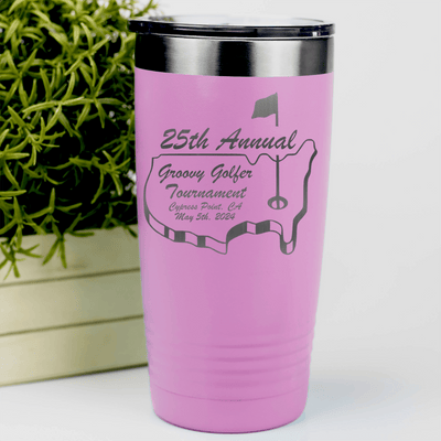 Pink Golf Tumbler With Ultimate Golfers Tournament Design