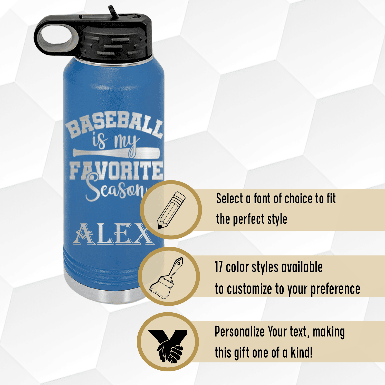 When Bats Swing Hearts Sing Water Bottle