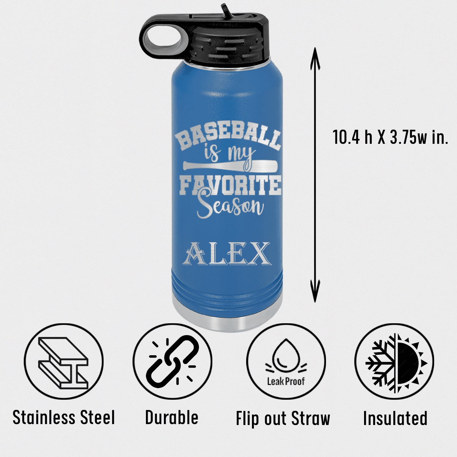 When Bats Swing Hearts Sing Water Bottle