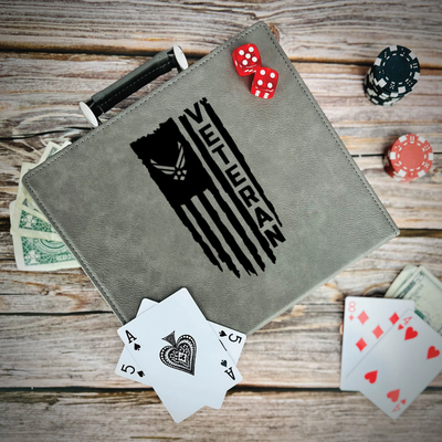 Airforce Veteran Flag Poker Gift Set