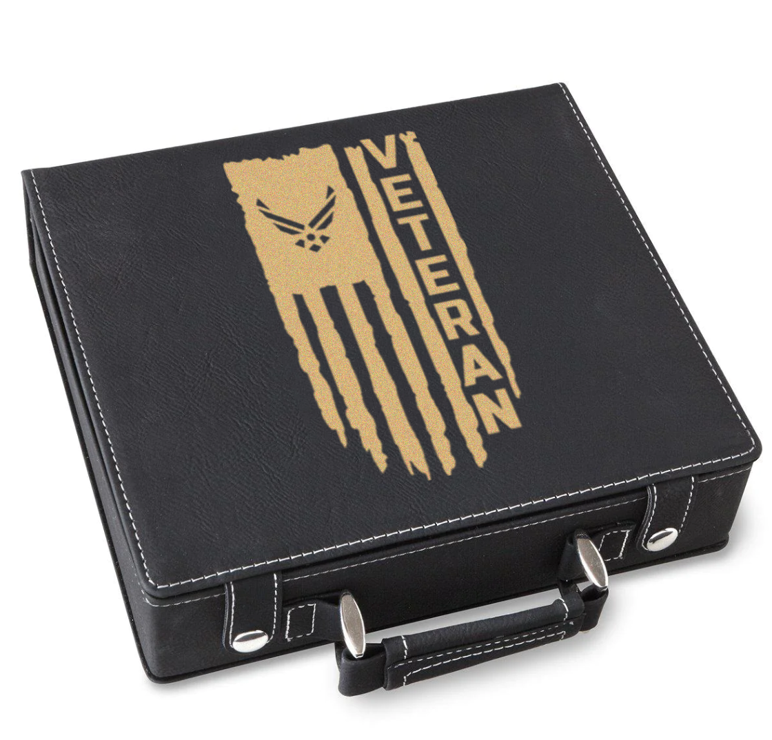 Airforce Veteran Flag Poker Gift Set