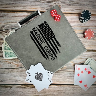 All American Marine Corps Poker Gift Set