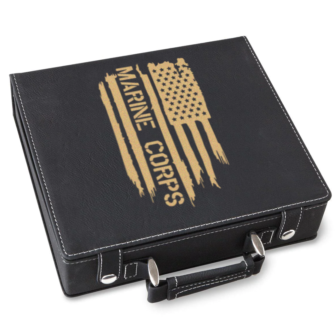 All American Marine Corps Poker Gift Set