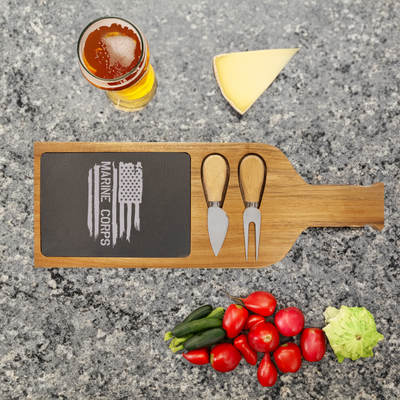 All American Marine Corps Wood Slate Serving Tray With Handle