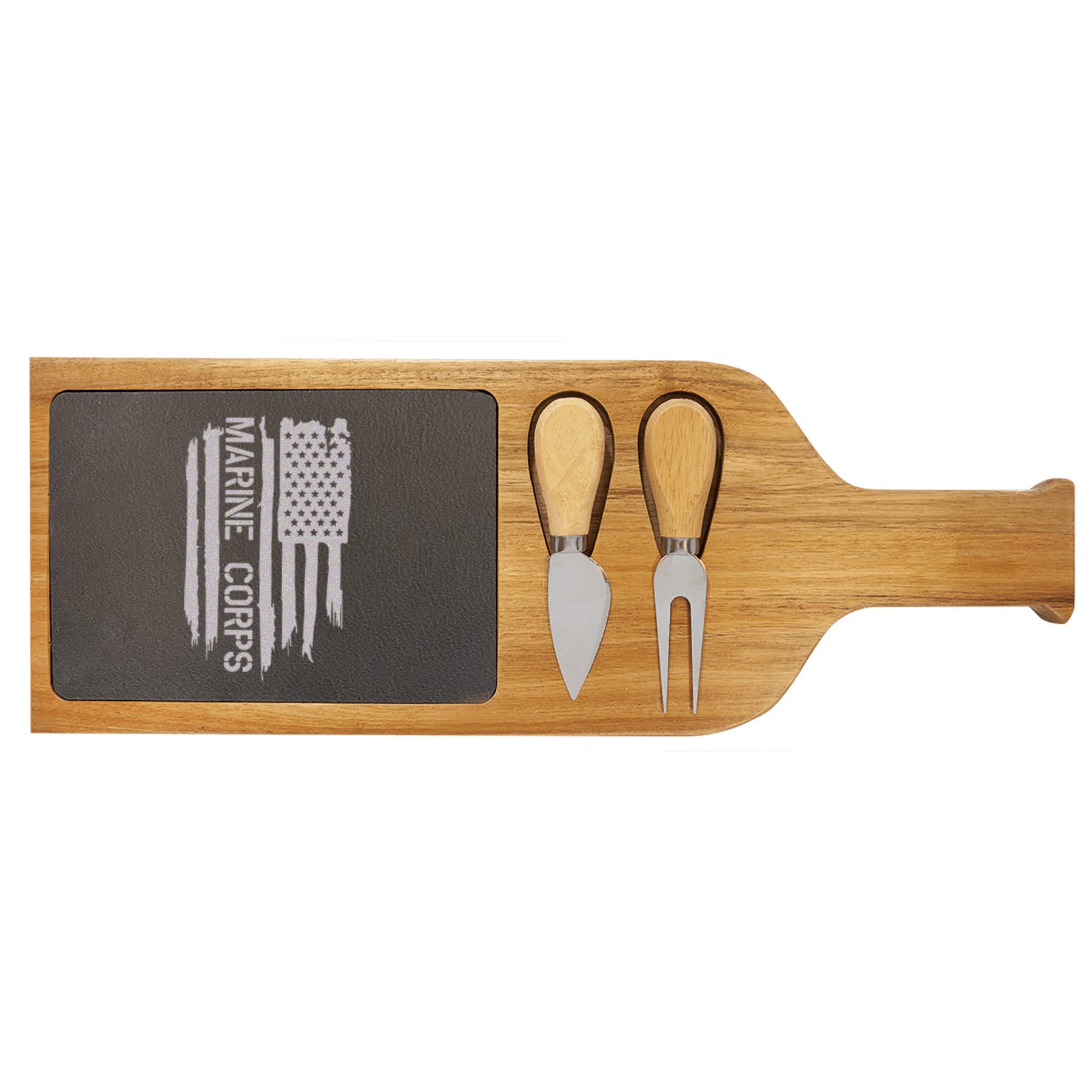 All American Marine Corps Wood Slate Serving Tray With Handle