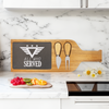 All Who served Wood Slate Serving Tray With Handle