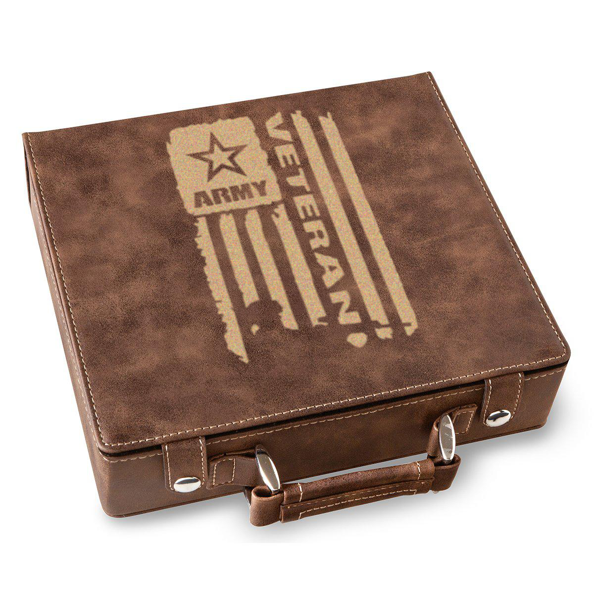 Army Veteran Flag Poker Gift Set
