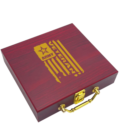Army Veteran Flag Poker Gift Set