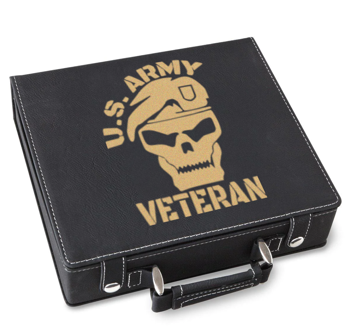 Army Veteran Skull Poker Gift Set