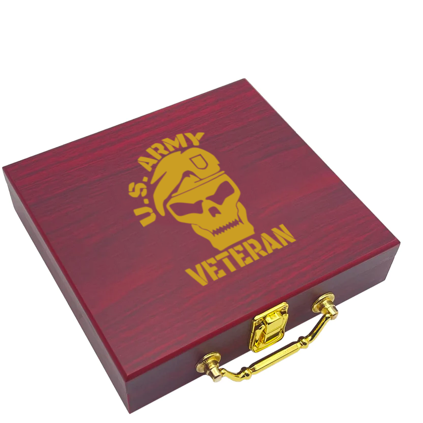 Army Veteran Skull Poker Gift Set
