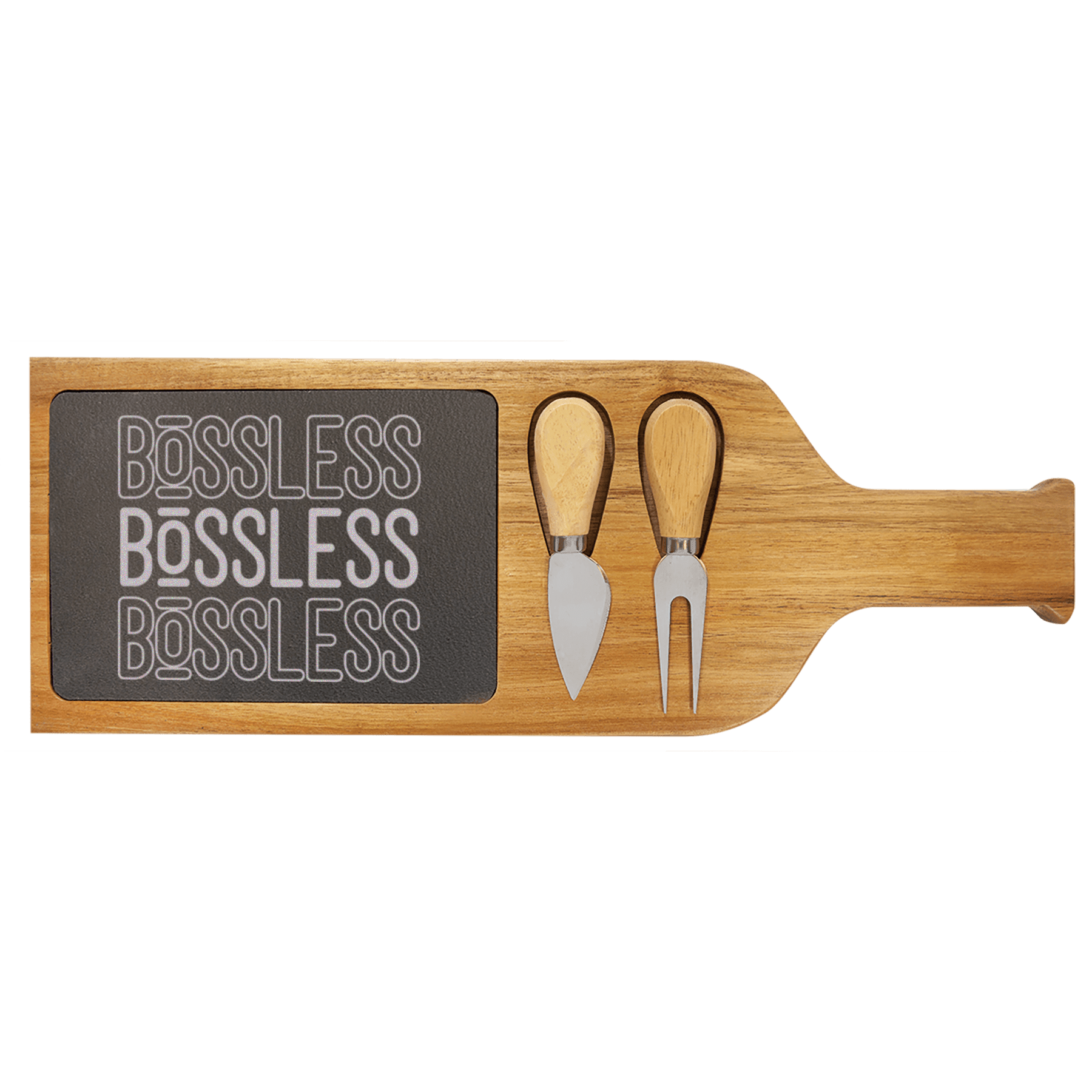 Bossless Life Wood Slate Serving Tray With Handle