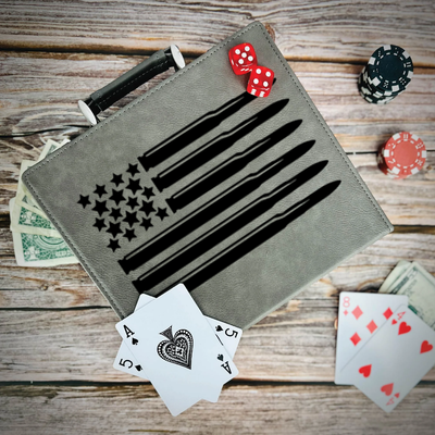Bullet American Flag Poker Gift Set