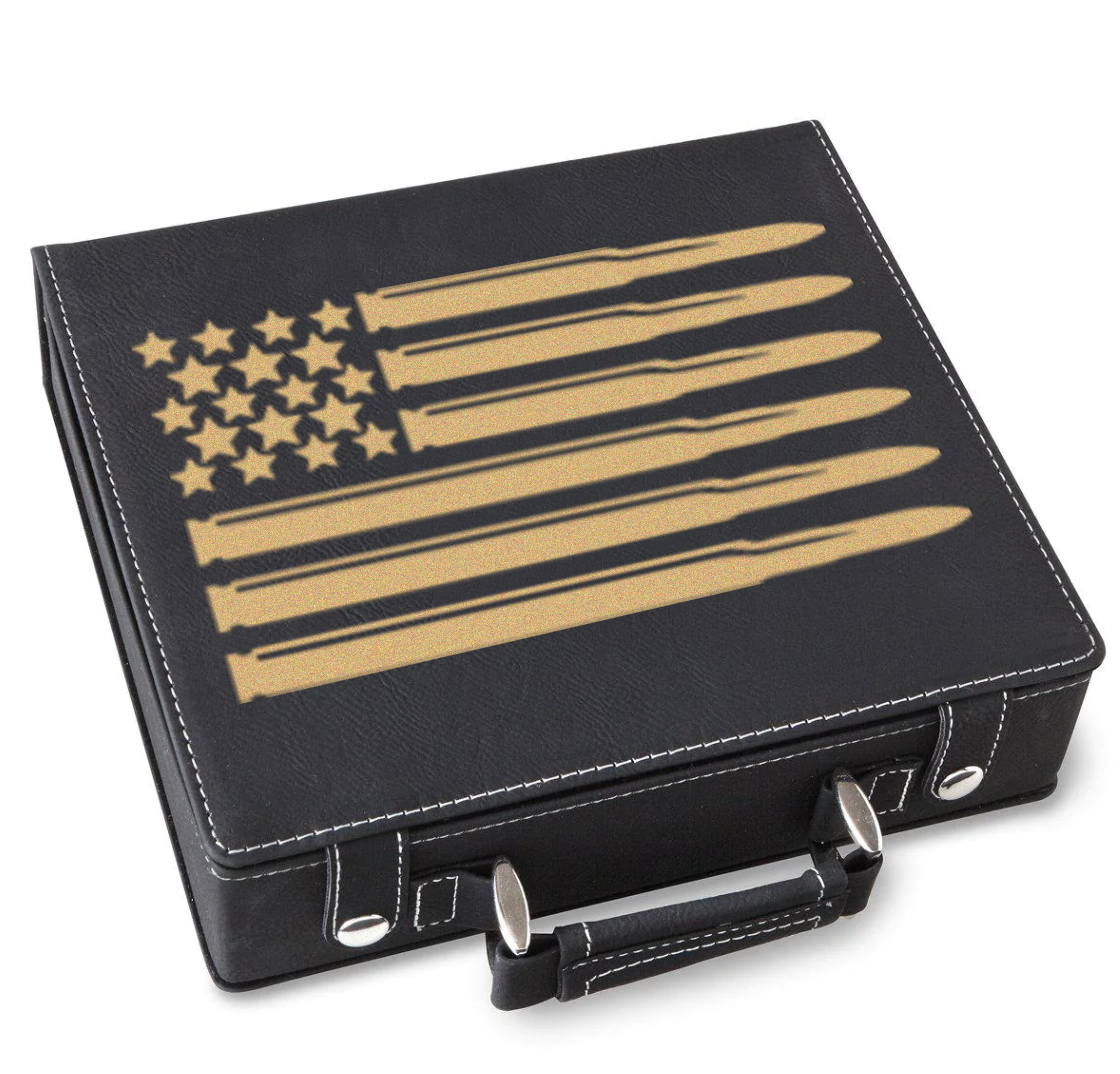 Bullet American Flag Poker Gift Set