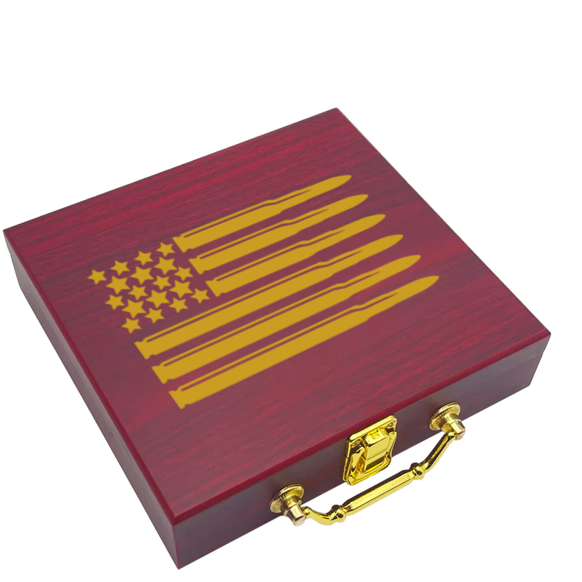 Bullet American Flag Poker Gift Set