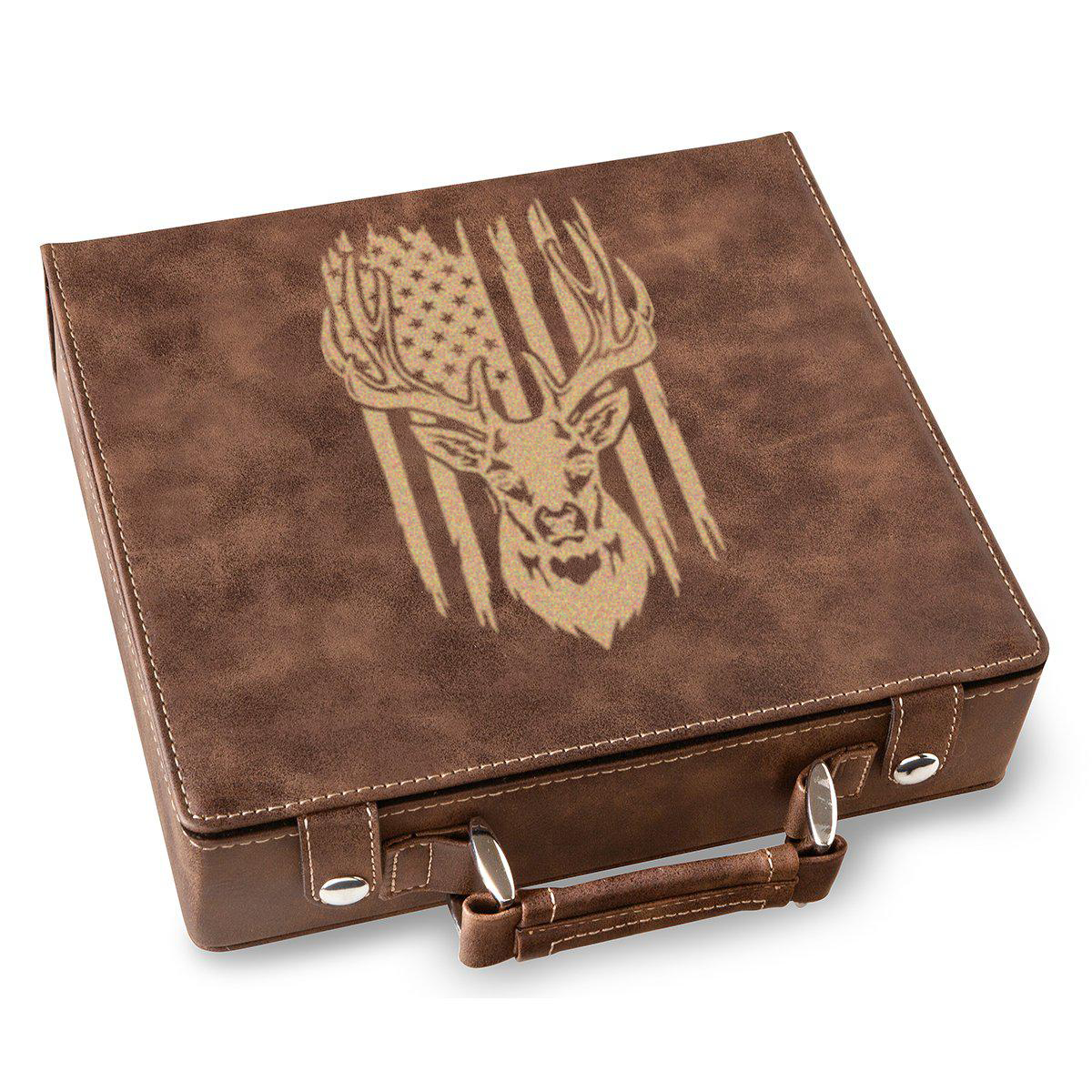 Deer Torn American Flag Poker Gift Set