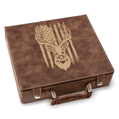 Deer Torn American Flag Poker Gift Set