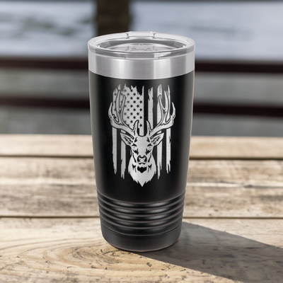 Deer Torn American Flag Tumbler
