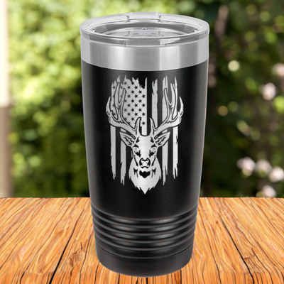 Deer Torn American Flag Tumbler