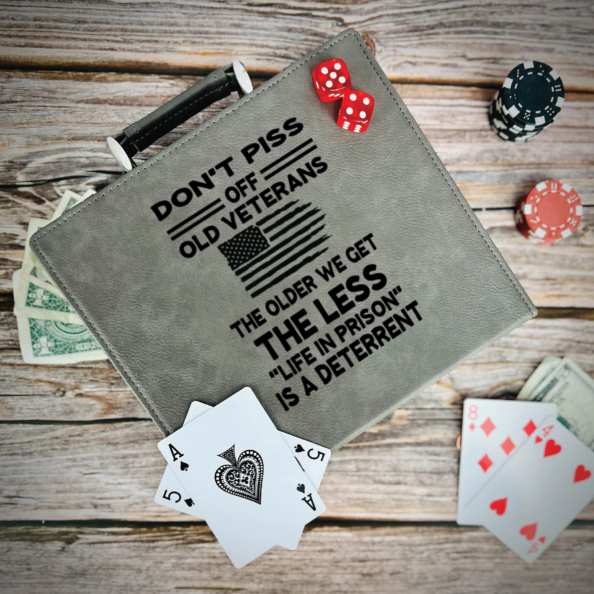 Dont Piss Off Old Veterans Poker Gift Set
