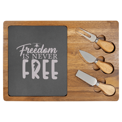 Freedom Isnt Free Wood Slate Serving Tray