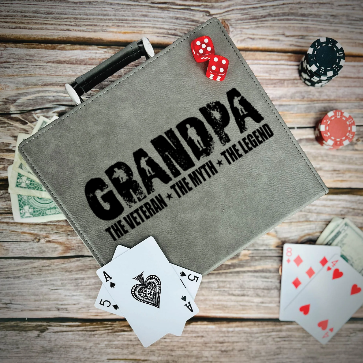 Grandpa Vet Myth Legend Poker Gift Set