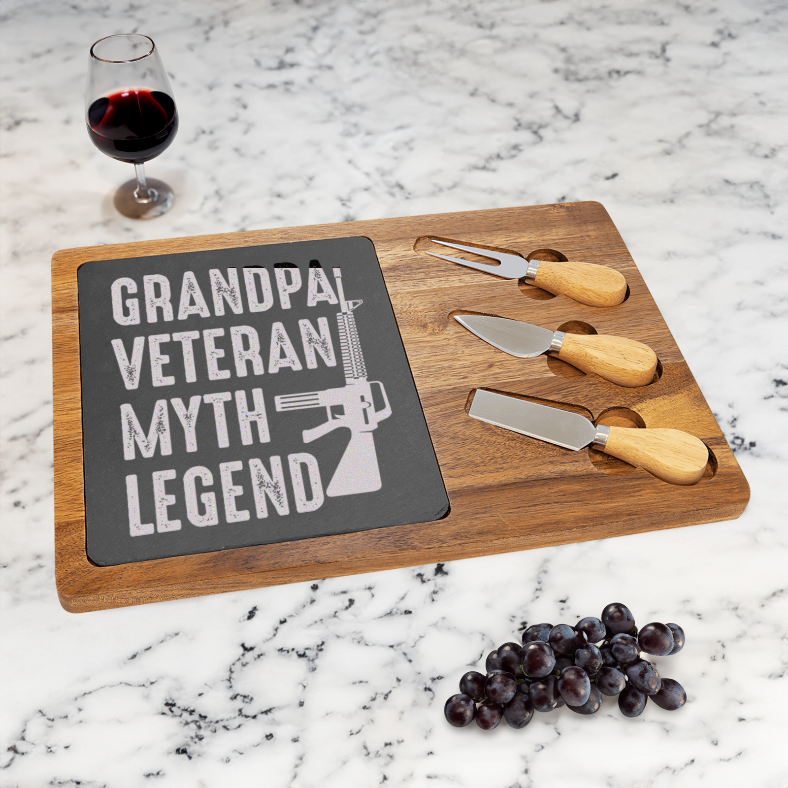Grandpas A Legend Wood Slate Serving Tray
