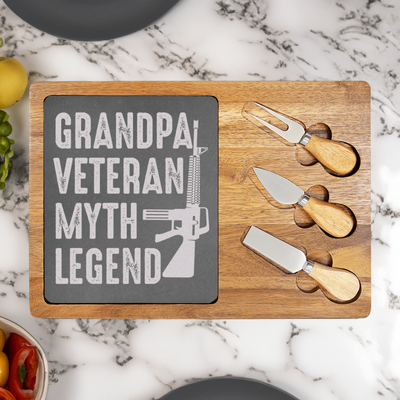 Grandpas A Legend Wood Slate Serving Tray