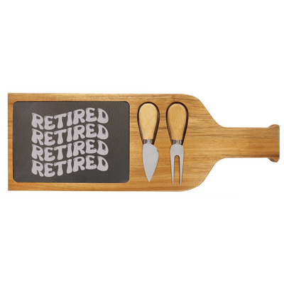 Groovy And Retired Wood Slate Serving Tray With Handle