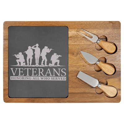 Honoring Who Served Wood Slate Serving Tray
