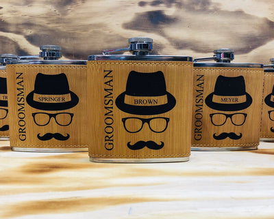 Hipster Groomsmen Flask