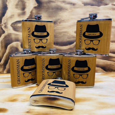 Hipster Groomsmen Flask