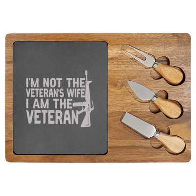 Im Not The Veterans Wife Wood Slate Serving Tray