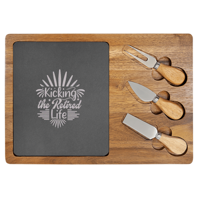 Its Time To Kick Back Wood Slate Serving Tray