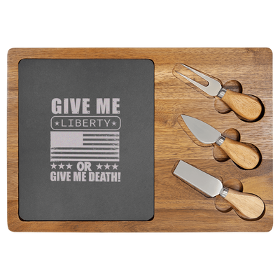Liberty Or Death Wood Slate Serving Tray