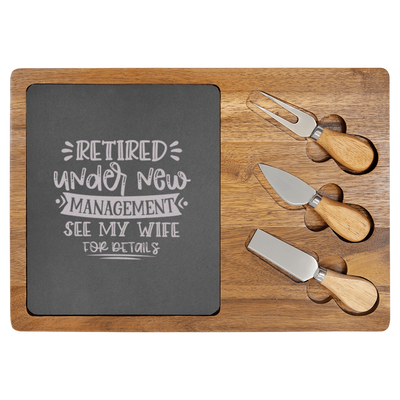 My  Wife Is My Only Boss Wood Slate Serving Tray