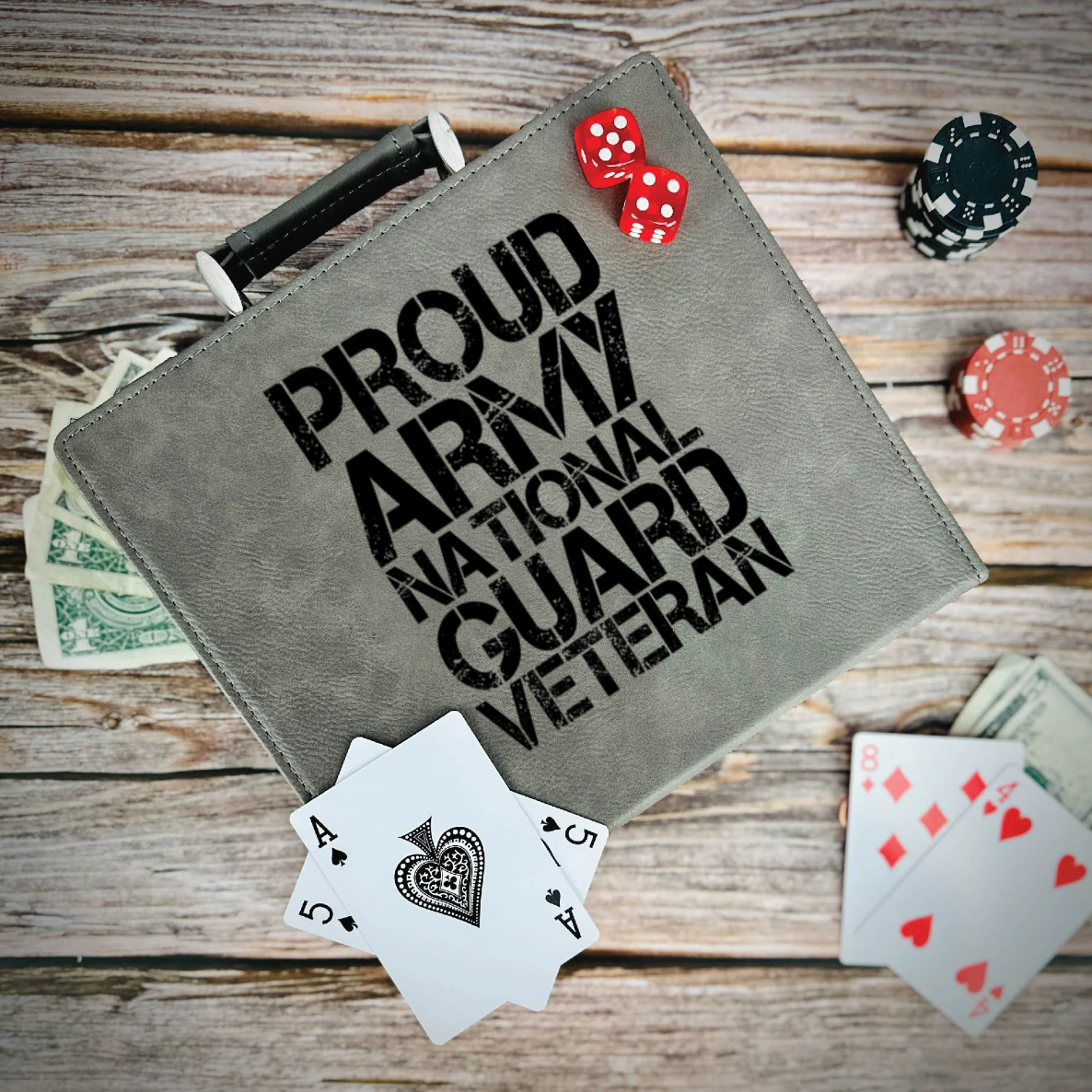 National Guard Veteran Poker Gift Set
