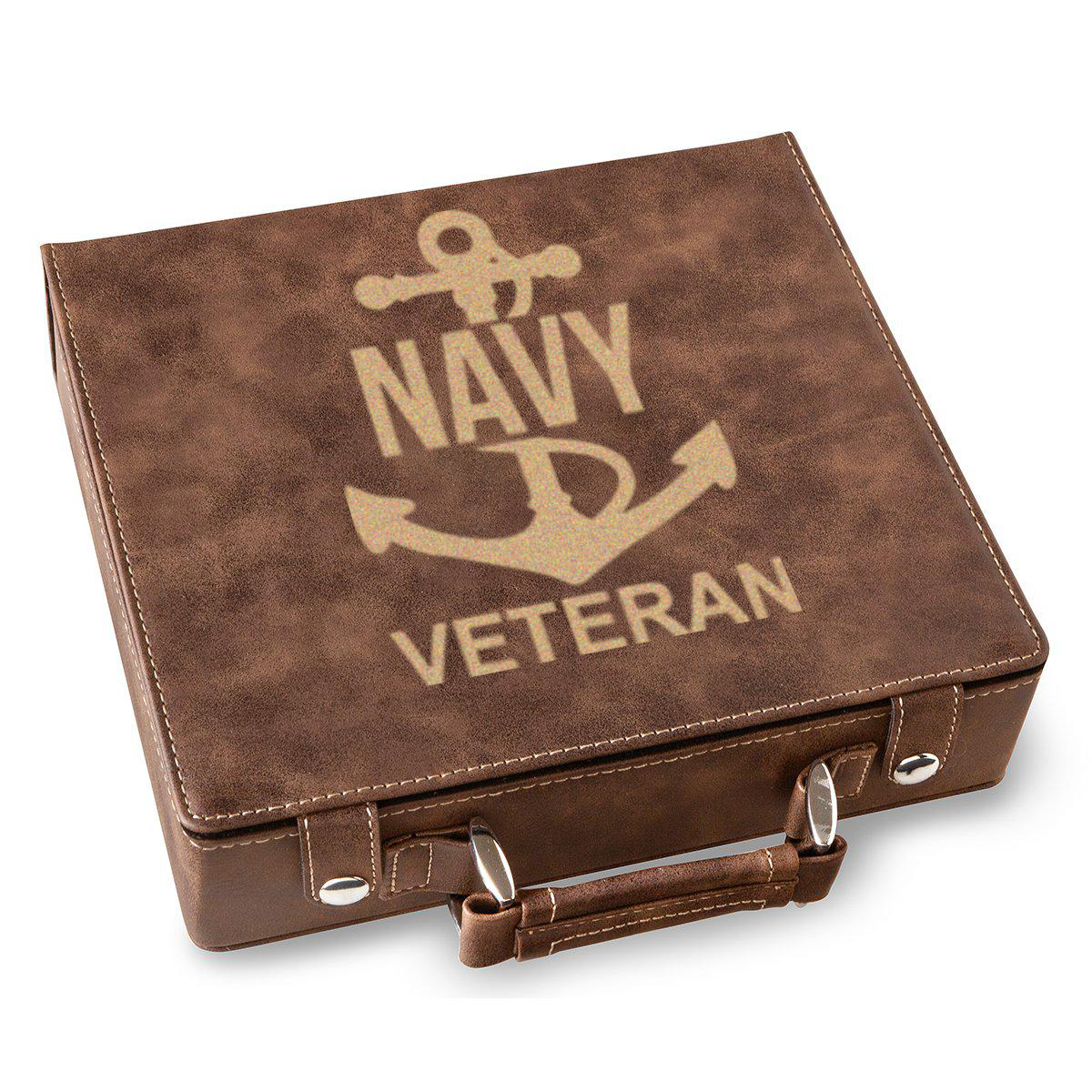 Navy Anchor Veteran Poker Gift Set