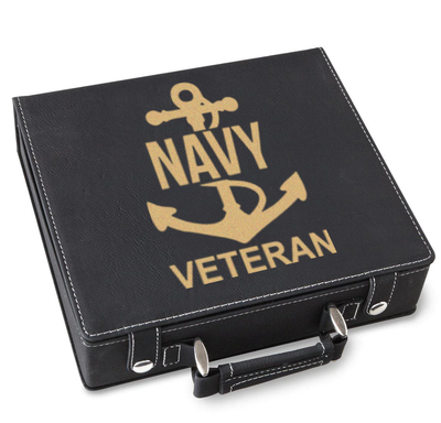 Navy Anchor Veteran Poker Gift Set