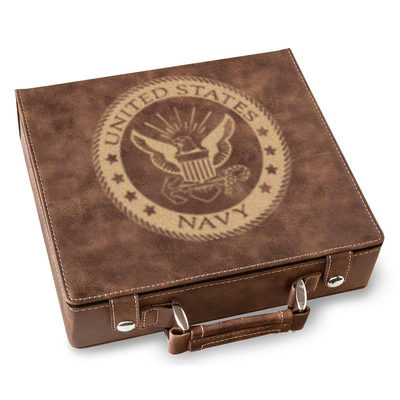 Navy Badge Poker Gift Set