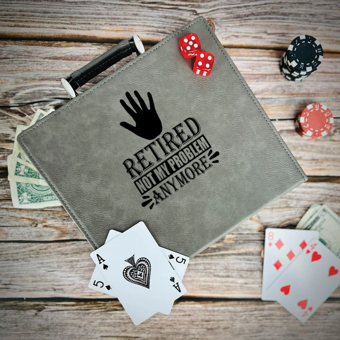 Not My Problem Im Retired Poker Gift Set