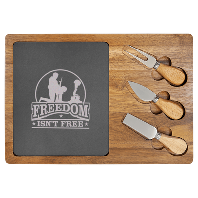 Not So Free Soldier Wood Slate Serving Tray