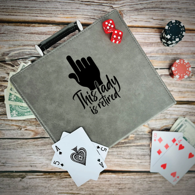 One Retired Lady Poker Gift Set
