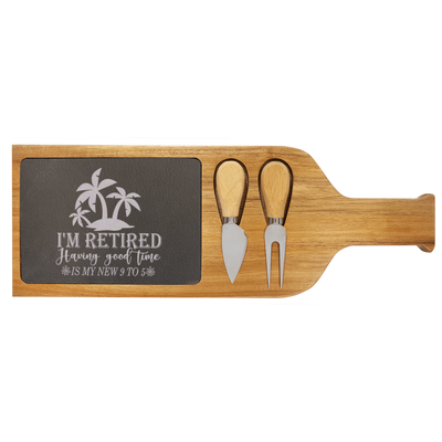 Only Looking For A Good Time Wood Slate Serving Tray With Handle