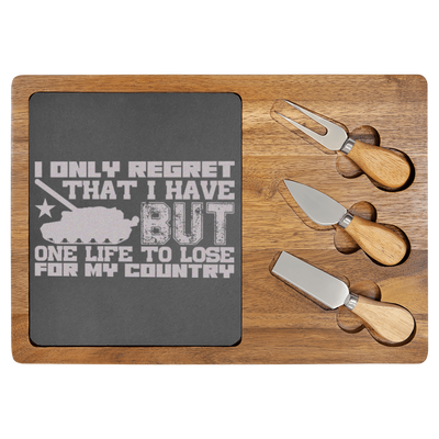 Only One Life To Lose Wood Slate Serving Tray
